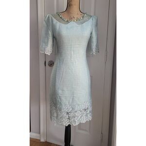 Mioni Rosa Rhinestone Tweet Mini Dress M